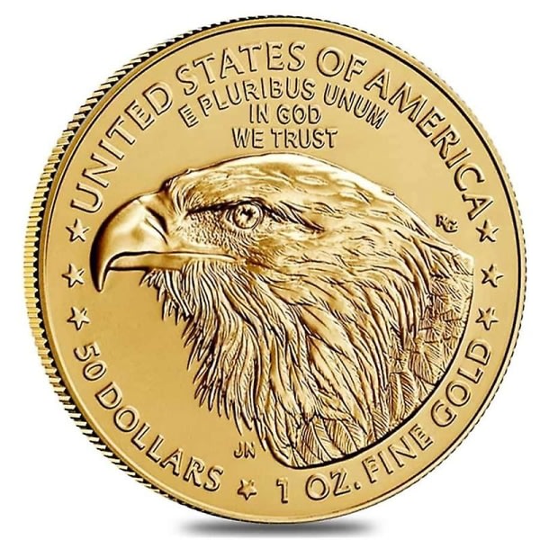 Guldbelagt samleobjekt Statue of Liberty Souvenir USA møntsamling gave stort hoved sølv