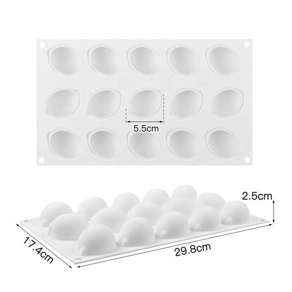 Sitron silikonform for baking av kaker og desserter - 15 hulrom