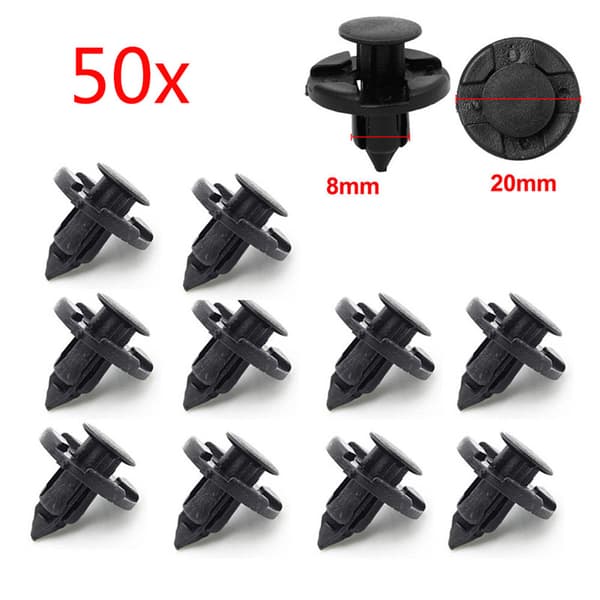 50 st/set 8 mm hål plastnitar Fästen Push Clips