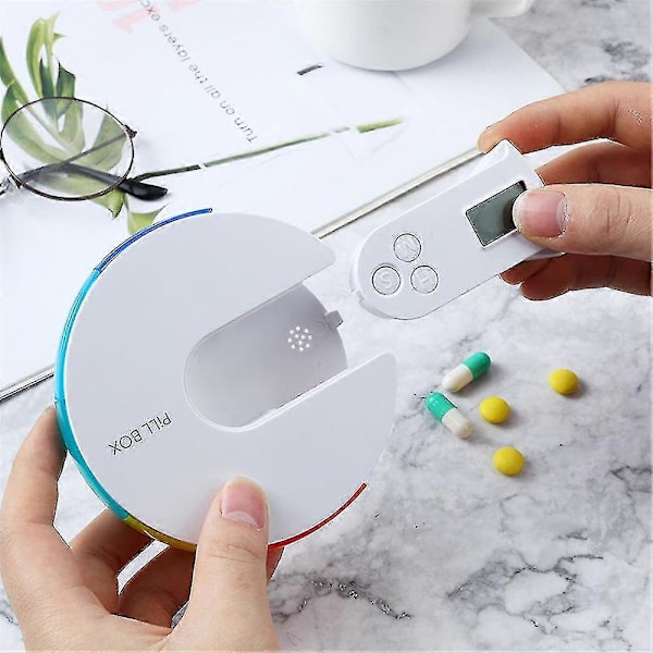 7 Dages Automatisk Pille Dispenser Med Alarm Elektronisk Medicin Manager