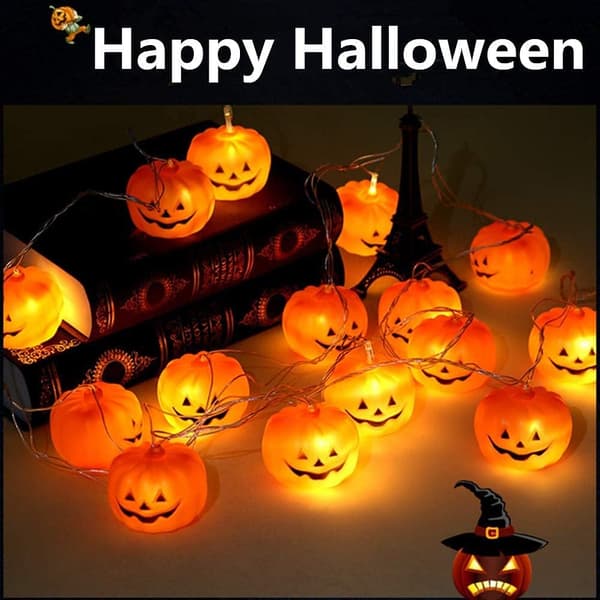 Halloween lyskæde, LED græskar, udendørs dekoration