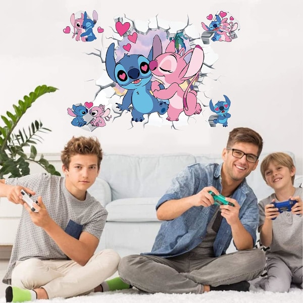 Lilo & Stitch seinätarrat sarjakuva seinäkoriste Lilo & Stitch lasten tarrat poika- ja tyttötarrat lastenhuone olohuone keittiö luova irrotettava