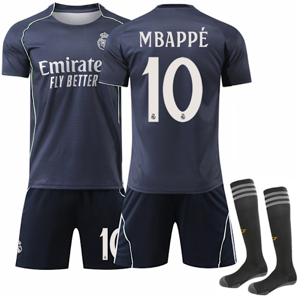 2025-2026 Real Madrid Bortaställ Barn Vuxen Fotbollströja Nr. 10 Mbappe{ee] No. 10 Mbappe 22