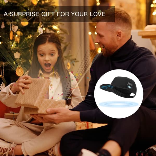 Wireless Bluetooth 5.0 Speaker Hat/Cap with (Built-in Microphone) Wireless Smart Speaker Hat/Cap for Outdoor and Indoor Sports mörkgrå