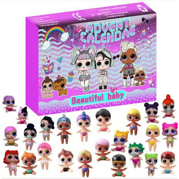 Ny populær julekalender med 24 digitale nedtællingsdukker i blind box - Julekalender til børns legetøj og gaver