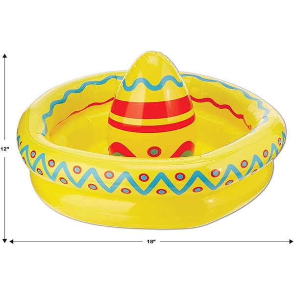 Oppustelig drikkevarekøler med en diameter på ca. 50 cm, Mexico, temafest, karneval, poolparty