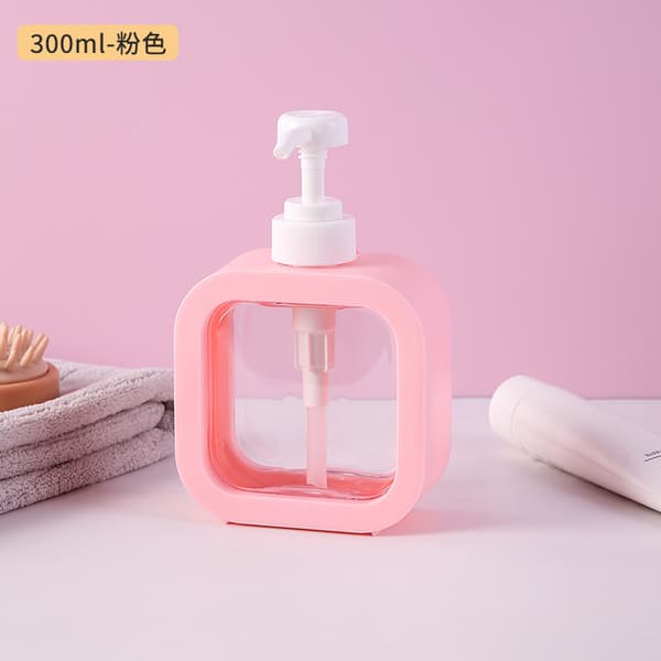 Håndsæbedispenser med pumpe 300 ml/500 ml plastik opvaskesæbebeholder til køkken badeværelse pink