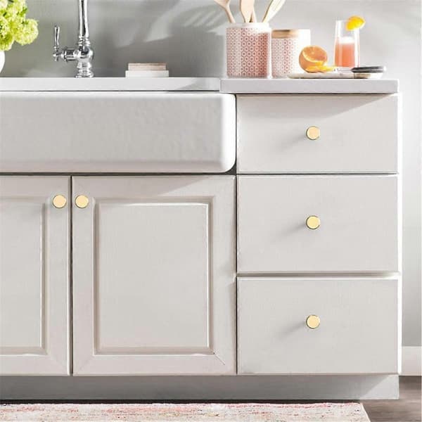 10-pack 3 cm Brushed Gold Cabinet Knobs Fluted Kitchen Cabinet Knobs Gold Drawer Knobs Round Dresser Knobs-Xin