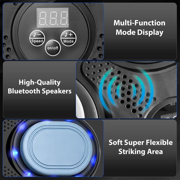 Boxningssäck med Bluetooth-högtalare, musiktimer, sandsäck, väggmontering, träning för vuxna och barn