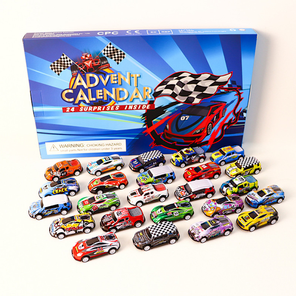 2024 Ny Racingbil Modell Adventskalender Nedräkningskalender Bil Blind Box Jul Blind Box Leksaksbil Barnpresent