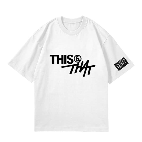 Kortärmad tryckt T-shirt Lös passform Konsertoutfit White-B L