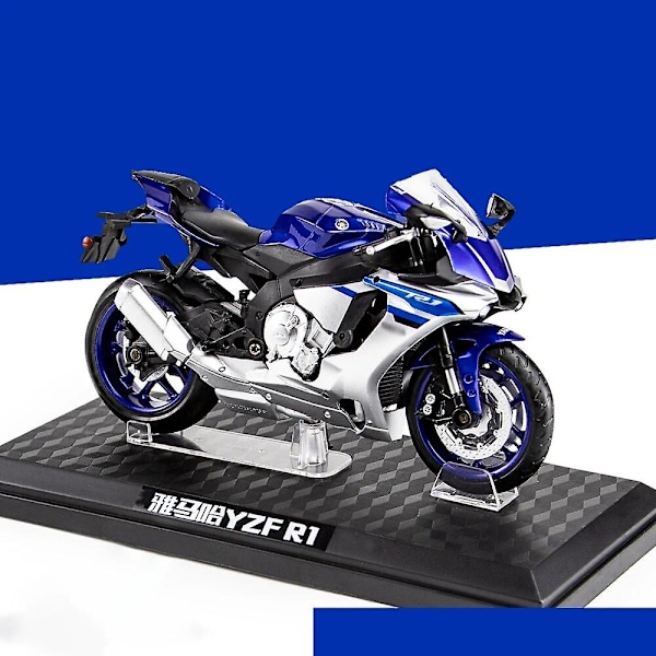 1:12 Skala Yamaha Yzf-r1 Legeringsscooter Sportsykkel Diecasts Barnleker Motorsykkel Kjøretøy Racing Modellbil Replikaer Gave til Gutter Blue