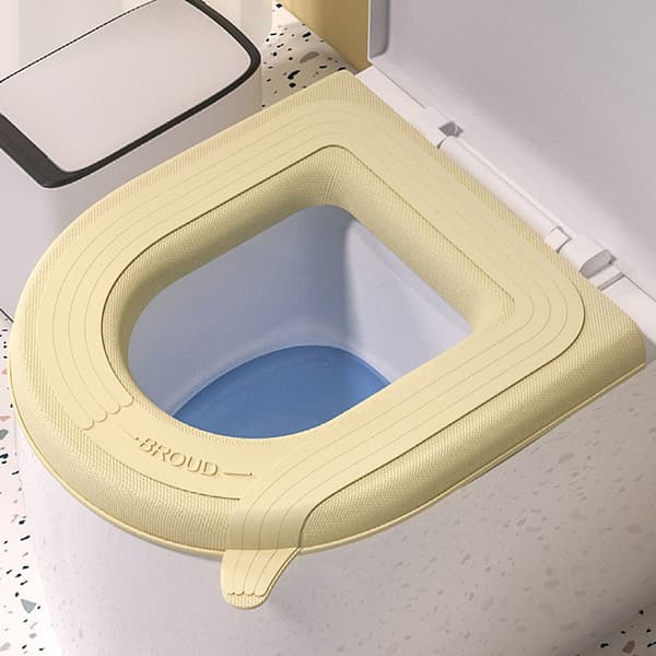 (ee) 2 stk. Betræk Måtte Vaskbart Toiletlåg Pad Grøn Green U-shaped