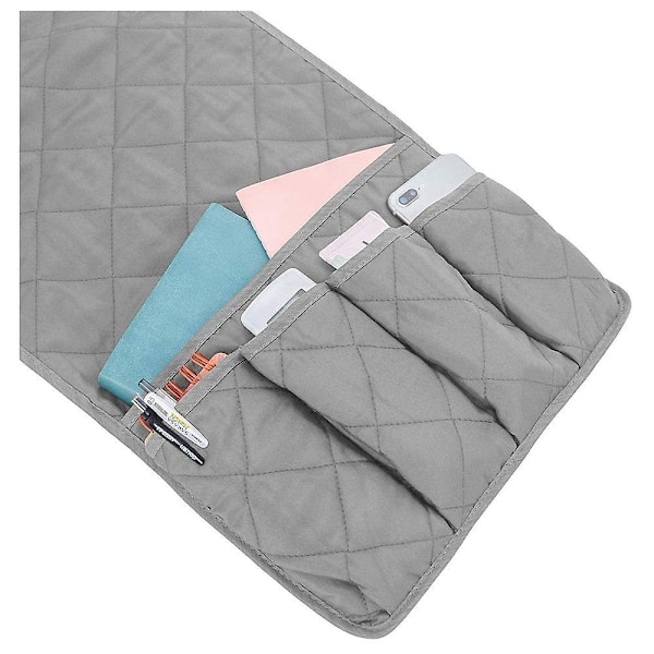 Soffa Armstöd Organizer Halksäker Caddy Väska för Soffa Armstöd Förvaringsväska för Telefon Böcker Tidningar TV-Fjärrkontroll grey