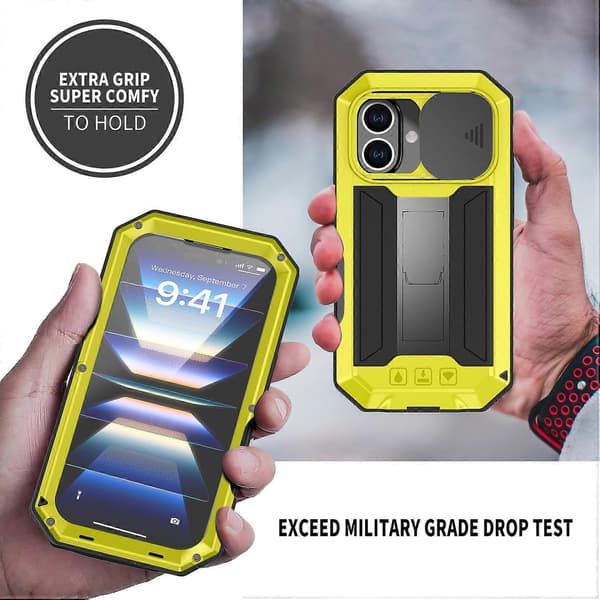 Skyvbart Kamera IP54 Liv Vanntett Holder Mobilskall Gul Yellow Yellow For iPhone 16