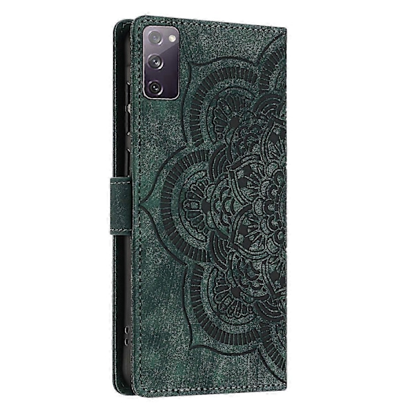 Frostat Läderfodral för Mandala Emed Retro Telefon Gree{ee} Green For Samsung Galaxy S20 FE