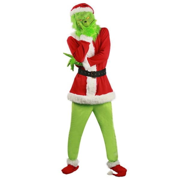 Julekostume til Børn Monster Kostume Ældre Grøn Monster Grinch Festforestilling Kostume 3XL (Children 150)