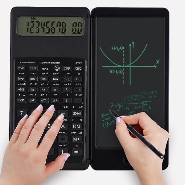 6,5-tums bärbar LCD-skärm hopfällbar skrivplatta med vetenskaplig kalkylatorfunktion och penna - digital ritplatta