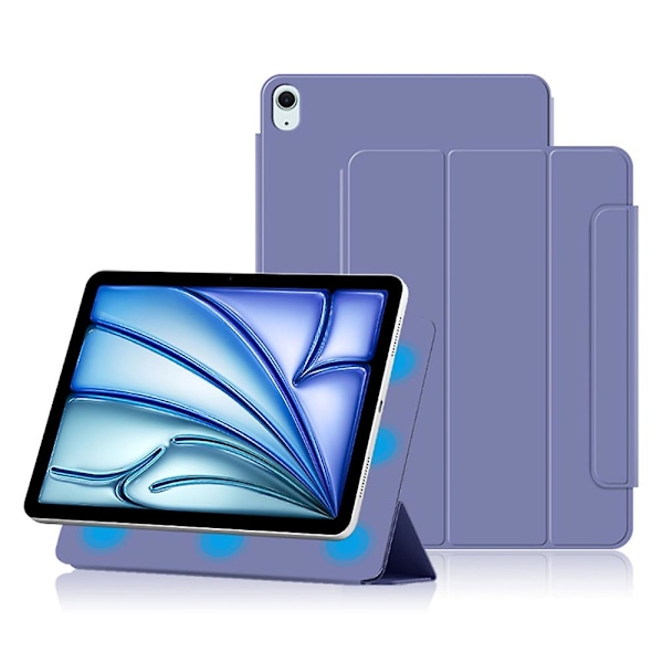 Stativ Etui til iPad Air 13 (2024) (M2) - Stødsikkert Magnetisk PU Læder Flip Etui - Lilla Multifarvet{ee} Multicolor Purple