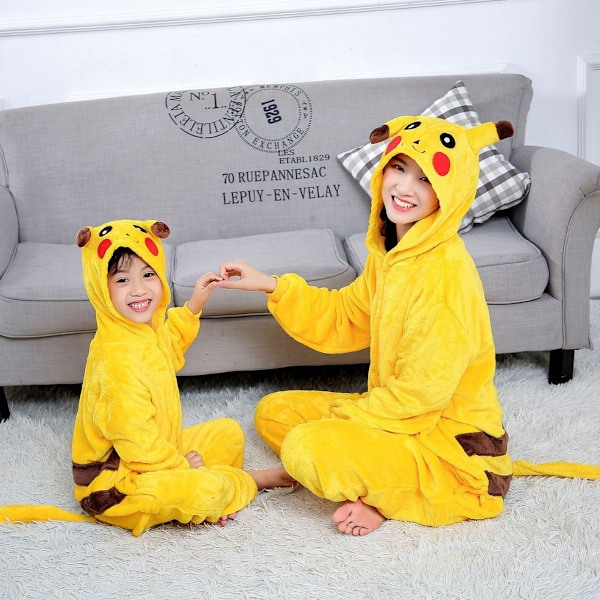 Barn Jumpsuits Kostyme Dyre Onesie Nattkjole Pyjamas Hetter Soveklær Cosplay Mardi Gras Kostyme Jul Halloween (Pikachu)