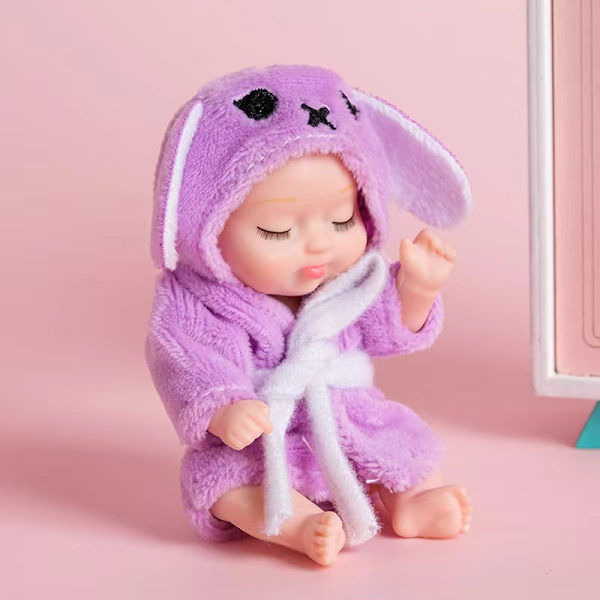 Lasten lelut vinyyli uudestisyntynyt nukke kylpytakki nukke lahjapakkaus pieni nukke myyntikoju nukke pink 11cm
