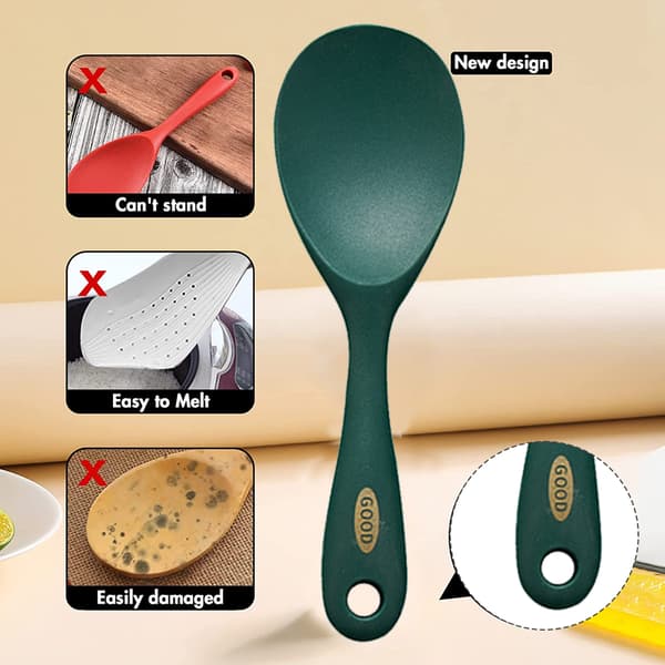 Silikonspatel för matlagning, bekväm soppslev med non-stick-yta, perfekt för servering och omrörning, ergonomiskt utformat köksredskap