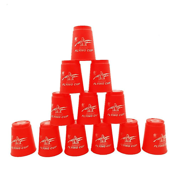 Speed Stacks | Virallinen Sport Stacking -setti - 12 kuppia nopeusharjoitteluun, matkoille, juhlapeli A A Red