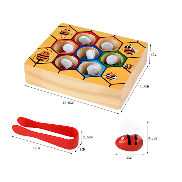 Puuinen vauvan lelusetti: mehiläispesäpeli, hauskuutta ja oppimista