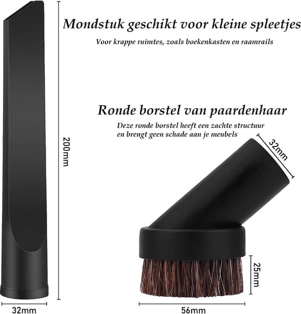 Dammsugartillbehörssats - 6-delars universellt munstyckssats med adapter - Fogmunstycksborste för Miele Philips Bosch