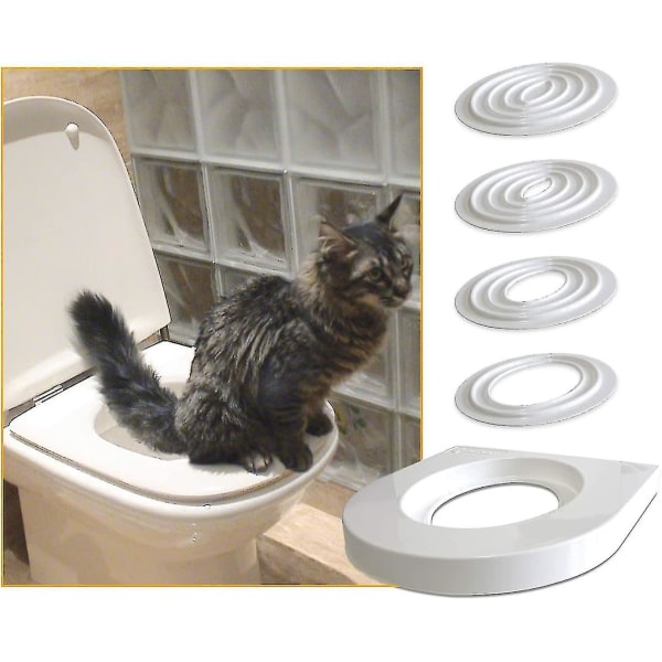 Katte toiletsæde Toiletuddannelsessystem Kattebakke Kattebakke Toiletsæde træningssystem til at vænne din kat til toilettet