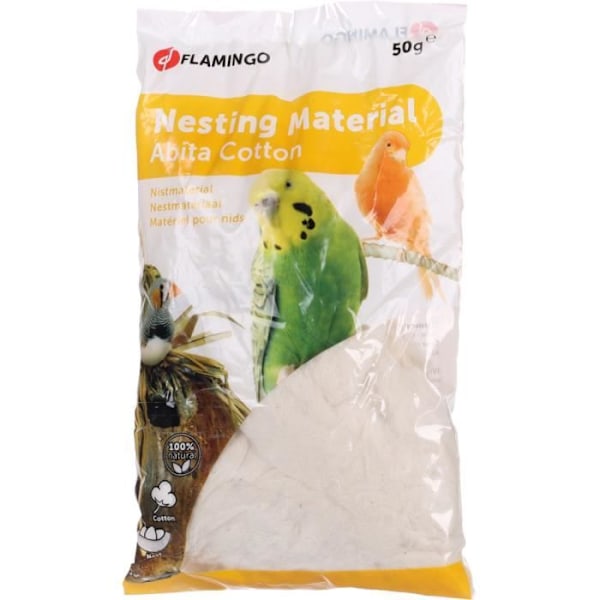 Abita pesämateriaali - 50 g puuvillaa linnuille - Flamingo Pet Products