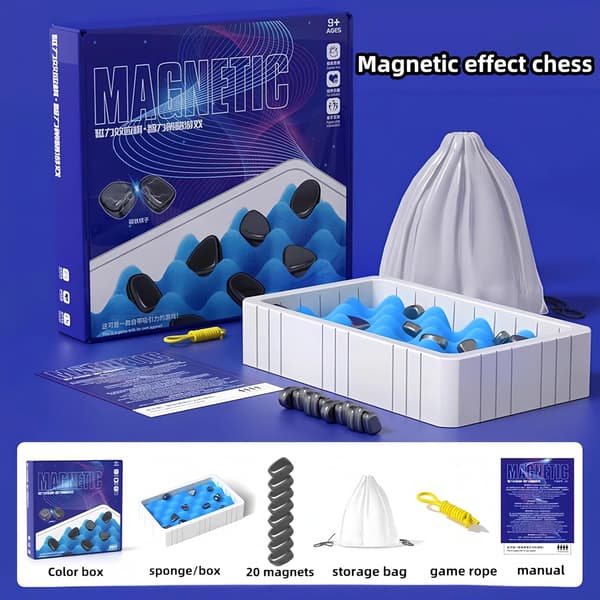 Magnetisk Skakspil Multiplayer Strategibræt med 20 Magneter til Børn og Voksne