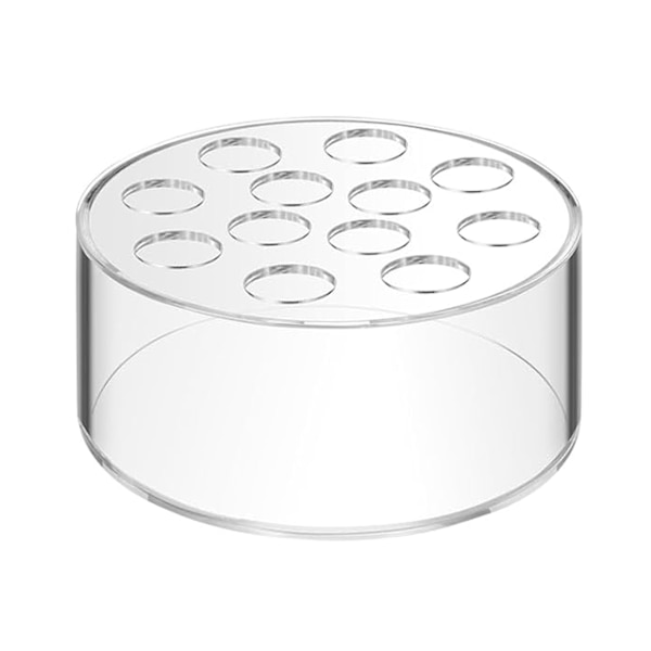 (Rund 12 hål (15*15*6,5cm)) 1st Transparent Akryl Blomsterställ Hydroponisk Blomkruka Rund Vas
