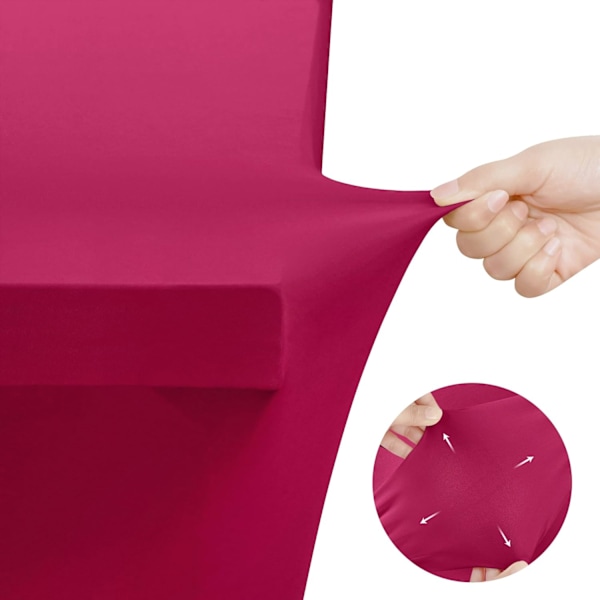 Køkken Spandex Dug 10 Pak [6FT, Fuchsia] 190GSM Stræk Dug Pasform Dækning Rektangulær Fuchsia