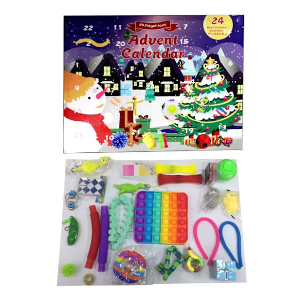 24 dagars/ set Fidget Toys Julkalenderpaket Anti-stress Leksakssats Stressavlastning Figet Leksak Blind Box Barn Julgåva style 20