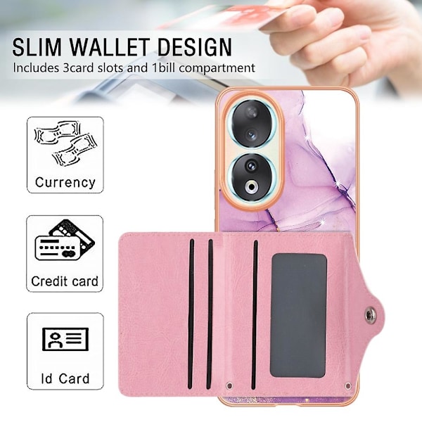 IMD TPU-telefondeksel for Honor 90 5 Pink Purple Gold