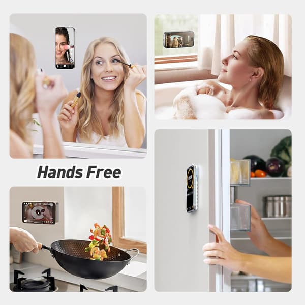 Magnetic Suction Cup Phone Holder for MagSafe Cases, Silicone Sticky Phone Grip for iPhone white
