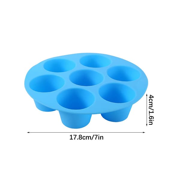 Airfryer Silikongel 7-Hulls Kakeform Ovn Muffinsform Kakeform Blå blue 18cm