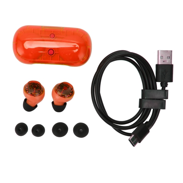Bluetooth 5.2 hörlurar LED digital skärm Bärbar HiFi IPX5 vattentäta trådlösa hörlurar för sportmusik Röd