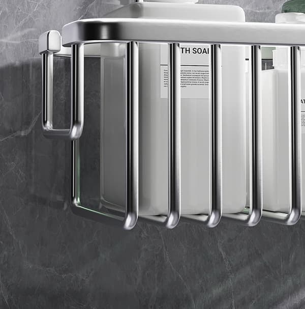Shower Shelf without Drilling - Hanging Shower Caddy for Shampoo & Soap, Bathroom Storage Silver