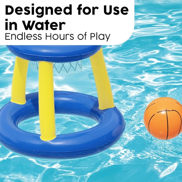 Bestway 52418 Splash N Hoop Uppblåsbar Basketkorg Set, Flytande Poolspel, Orange{EE}