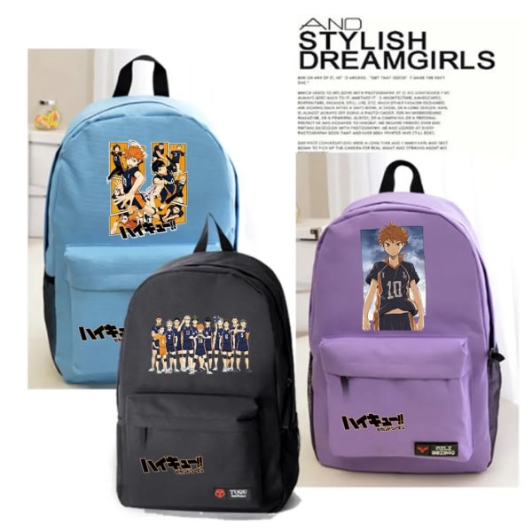 Haikyuu!! Karasuno backpack black canvas backpack student bag school backpack sports backpack