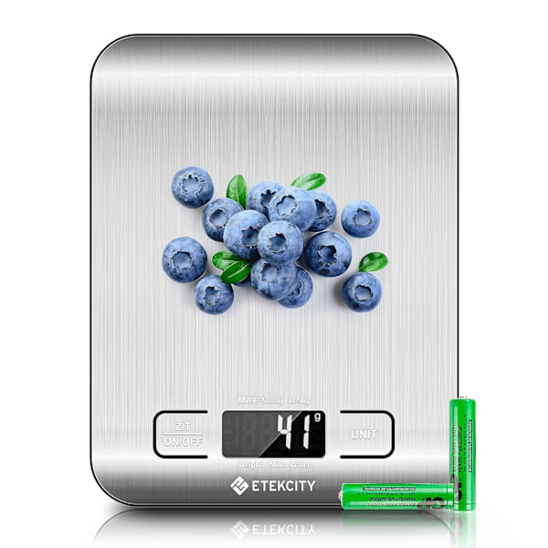 Køkkenvægt til Mad, Digital Gram og Ounce til Vægttab, Bagning, Madlavning, Keto og Måltidsforberedelse, LCD-Skærm, Medium, 304 Rustfrit Stål