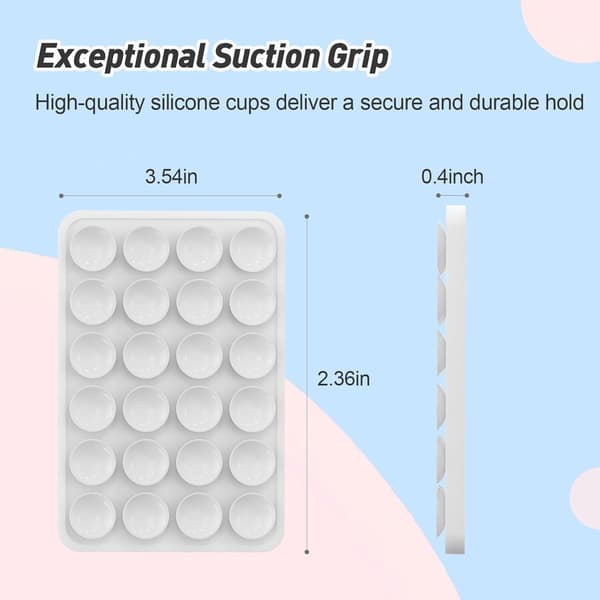 Magnetic Suction Cup Phone Holder for MagSafe Cases, Silicone Sticky Phone Grip for iPhone white