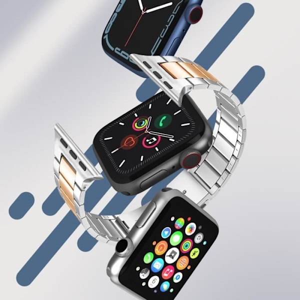 Armband för Apple Watch 41 mm / 40 mm / 38 mm Länkar Stål Silver / Roséguld