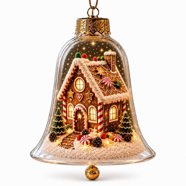 Julklocka kristallkula prydnad akryl lysande transparent julgransdekoration GJ923-01 Light-up model