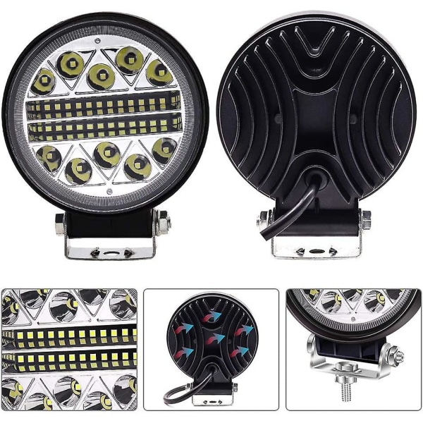 102w Led Arbetsljus Offroad Driving Dimljus, 2st Runda Led Pods Spot Flood Combo Lights 12v 24v Extraljus För Lastbil Traktor Bil 4x4 Atv Utv