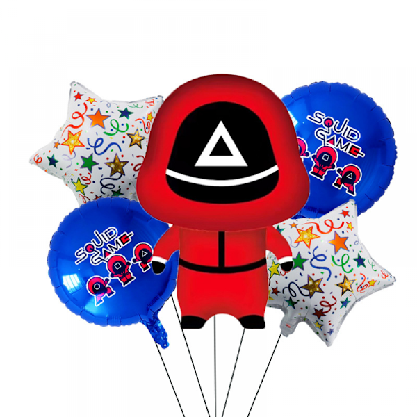 Squid Game Ballong 5-pack Rött Manager Tema Paket