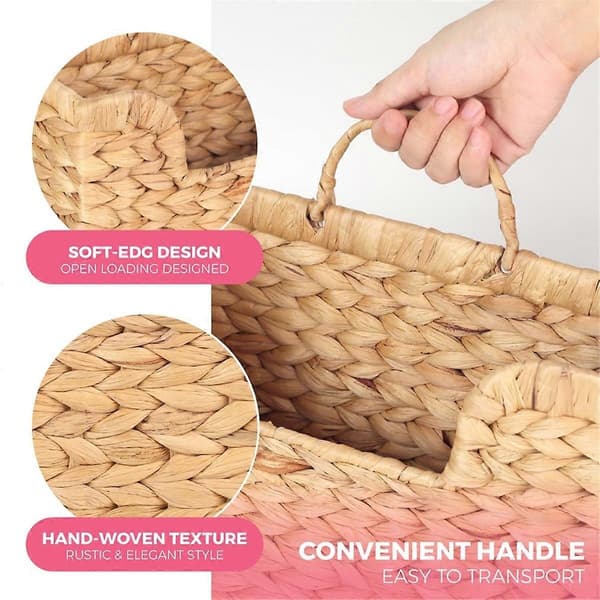 Handwoven Water Hyacinth Wall Magazine Holder - Hanging Storage for Mail, Newspapers & Magazines