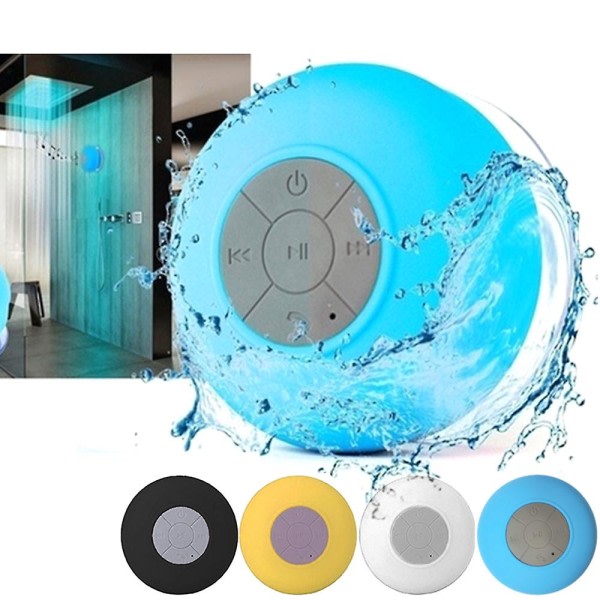 Mini BT Speaker Portable Wireless Handsfree With Mic Waterproof Speaker For Shower Bathroom Car Stereo Music Player Type-c Charging Blue